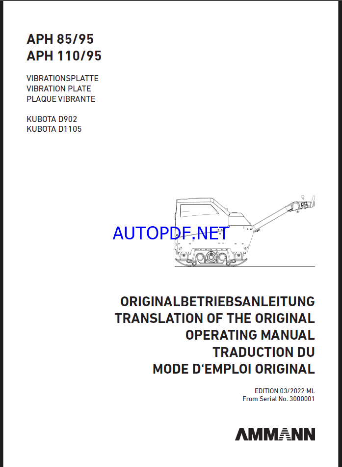 APH 85-95 LIGHT COMPACTION Operating Manual