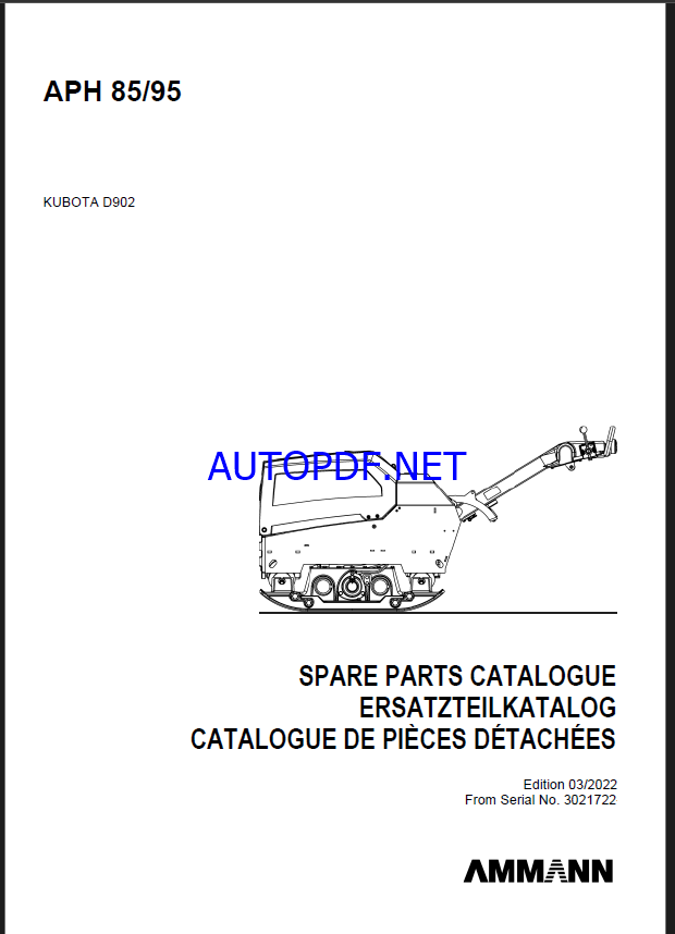 APH 85-95 Spare LIGHT COMPACTION Parts Catalog