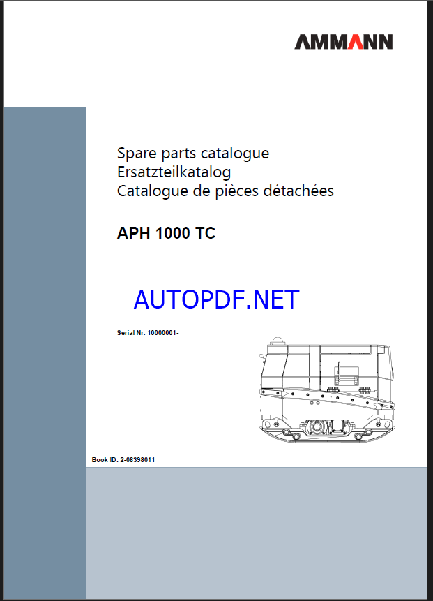 APH 1000 TC Spare LIGHT COMPACTION Parts Catalog