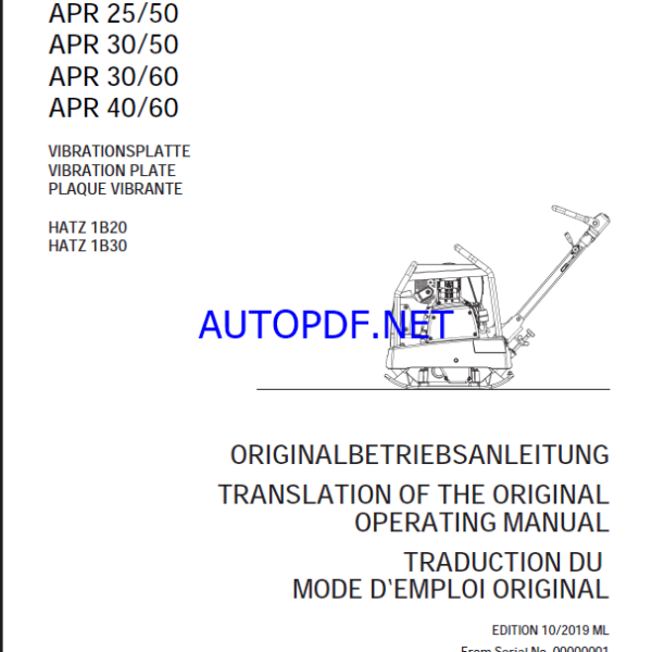 APR 25-40 & APR 25-50 LIGHT COMPACTION Operating Manual