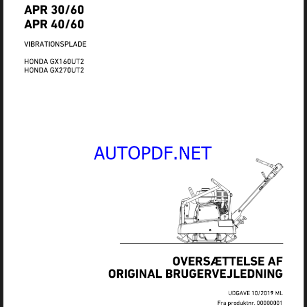 APR 40-60 LIGHT COMPACTION Operating Manual