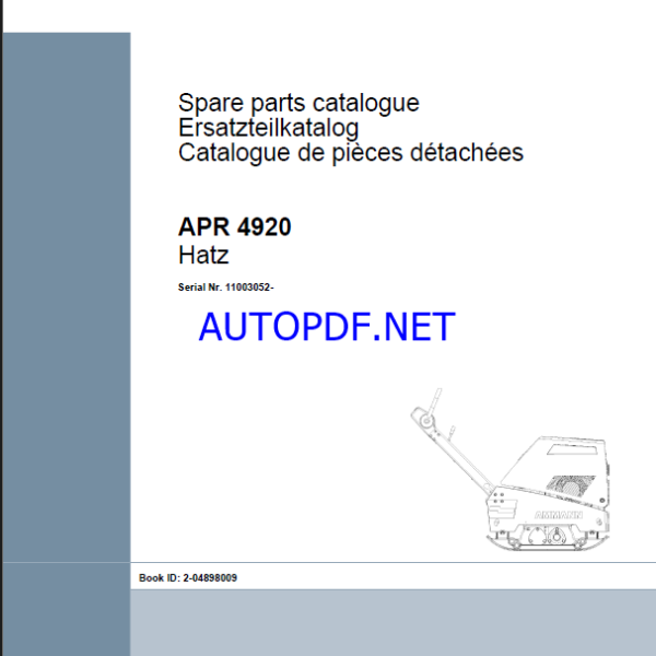 APR 4920 Spare LIGHT COMPACTION Parts Catalog