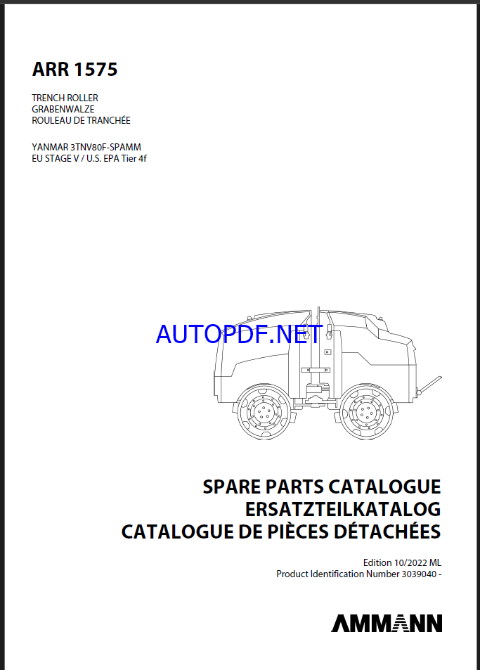ARR 1575 St V Spare LIGHT COMPACTION Parts Catalog