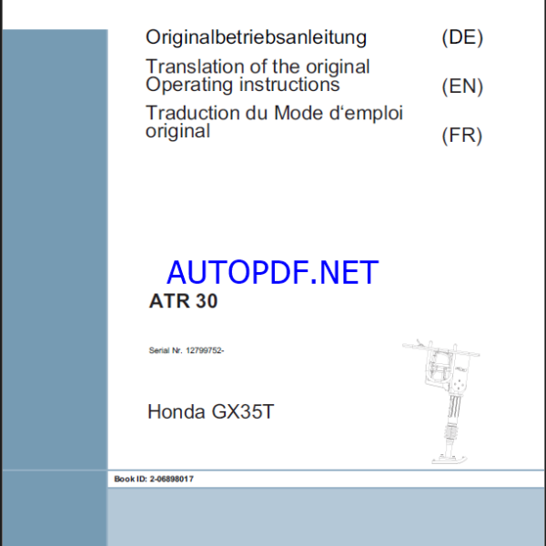 ATR 30 LIGHT COMPACTION Operating Manual