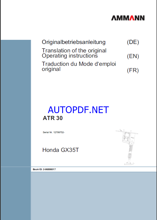 ATR 30 LIGHT COMPACTION Operating Manual