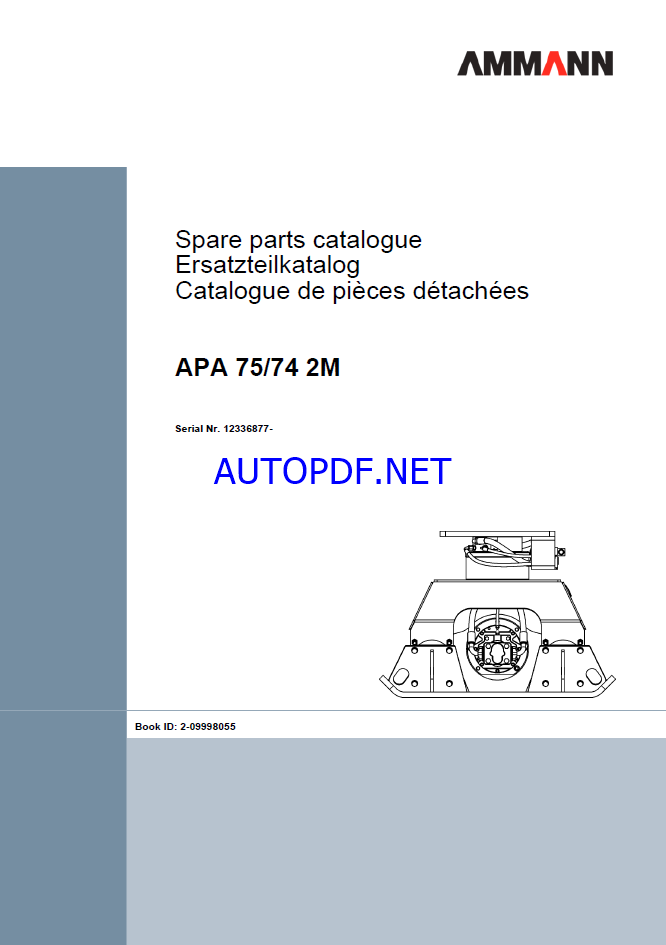 APA 75-74 2M Spare LIGHT COMPACTION Parts Catalog