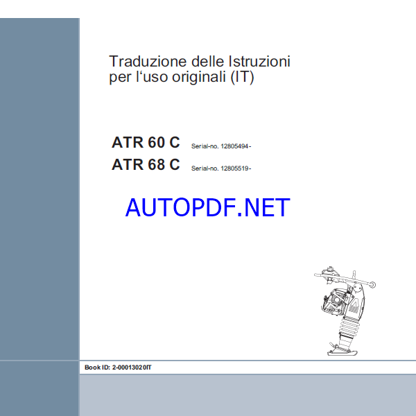 ATR 68 Classic LIGHT COMPACTION Operating Manual