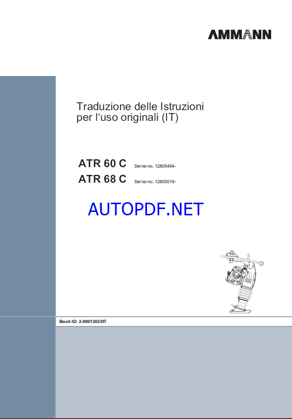 ATR 68 Classic LIGHT COMPACTION Operating Manual