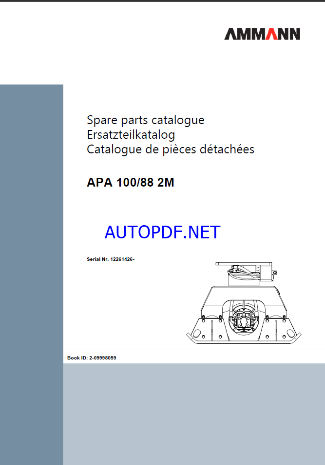 APA 100-88 2M Spare LIGHT COMPACTION Parts Catalog