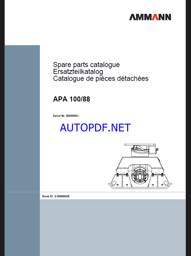 APA 100-88 Spare LIGHT COMPACTION Parts Catalog