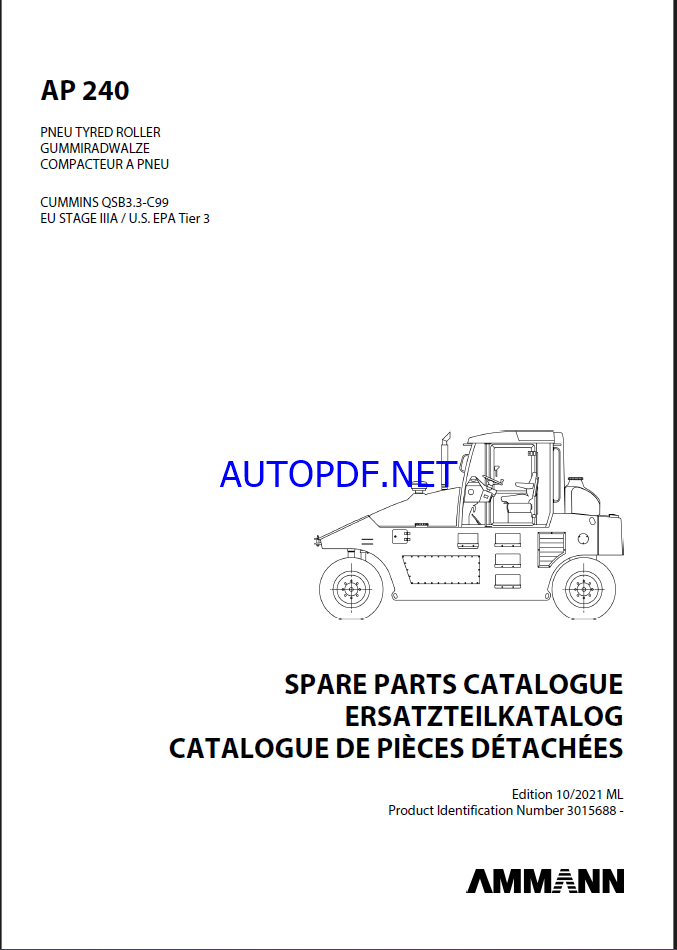 AP 240 T3 Spare HEAVY COMPACTOR Parts Catalog