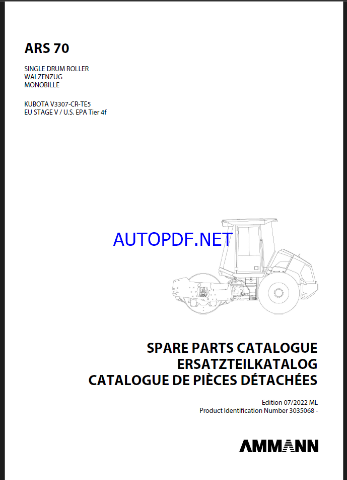 ARS 70 St V Spare HEAVY COMPACTOR Parts Catalog