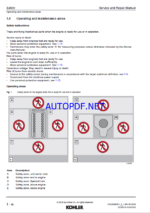 Kohler KD36V16, KD45V20 Diesel Engine Service and Repair Manual (33525088301)