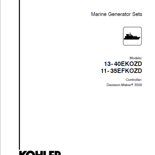 Kohler 13-40EKOZD, 11-35EFKOZD Marine Service Manual (tp6953)