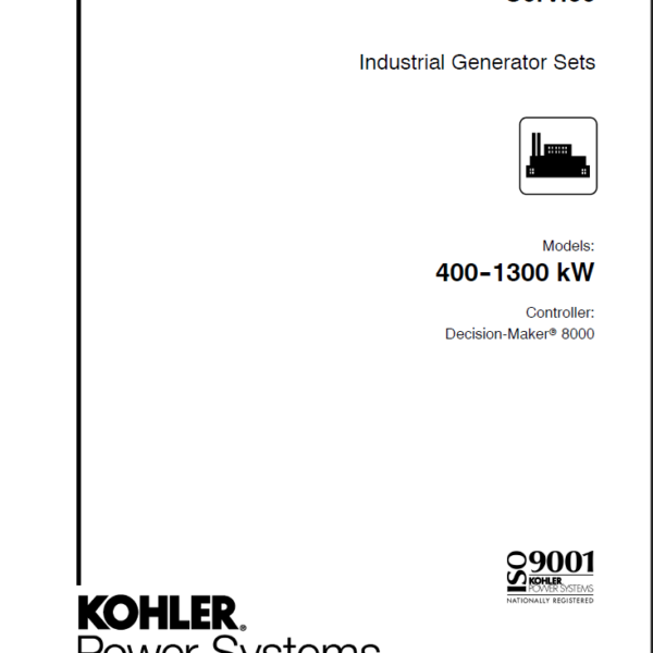 Kohler 400-1300 kW Industrial Generator Sets Service Manual (tp7011)