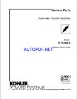 Kohler K Series Automatic Transfer Switches Service Parts Manual (tp5645)