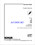 Kohler K, KN, KB Transfer Switches Service and Parts Manual (tp5257)
