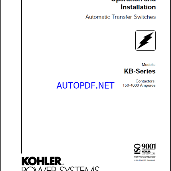Kohler KB Series Automatic Transfer Switches Operation and Installation Manual (tp5813)