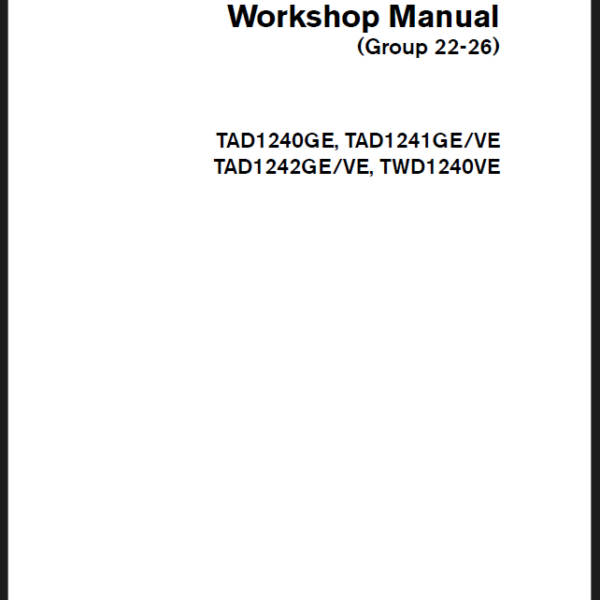 Kohler TAD1240GE, TAD1241GE-VE TAD1242GE-VE, TWD1240VE Workshop Manual (tp6764)