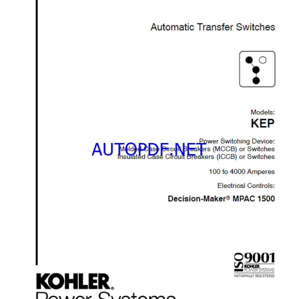Kohler KEP Automatic Transfer Switches Service Manual (tp6922)