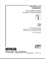 Kohler KEP Service Entrance Rated Automatic Transfer Switches Operation and Installation Manual (tp6946)