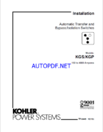 Kohler KGS, KGP Automatic Transfer and Bypass, Isolation Switches Installation Manual (tp6449)