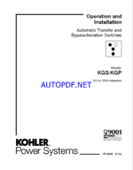 Kohler KGS, KGP Automatic Transfer and Bypass, Isolation Switches Operation and Installation Manual (tp6836)