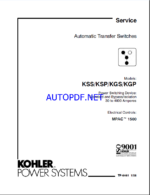 Kohler KSS, KSP, KGS, KGP Automatic Transfer Switches Service Manual (tp6461)