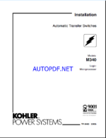 Kohler M340 Automatic Transfer Switches Installation Manual (tp5460)