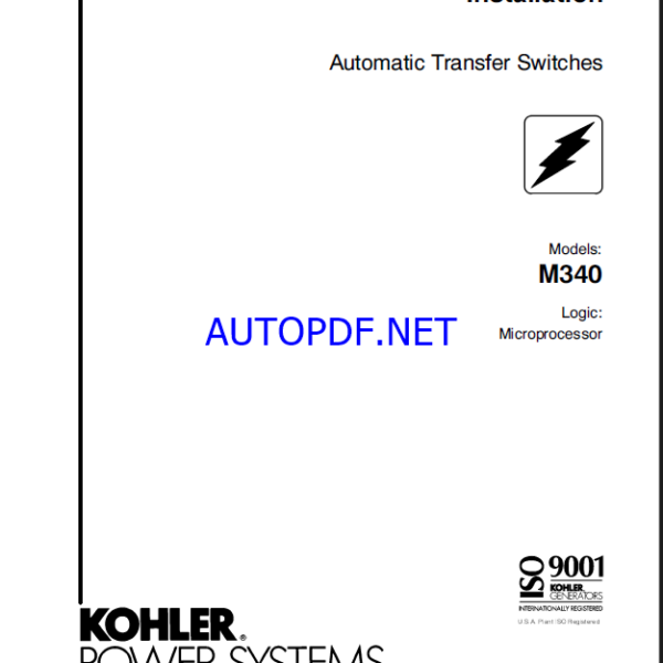 Kohler M340 Automatic Transfer Switches Installation Manual (tp5460)