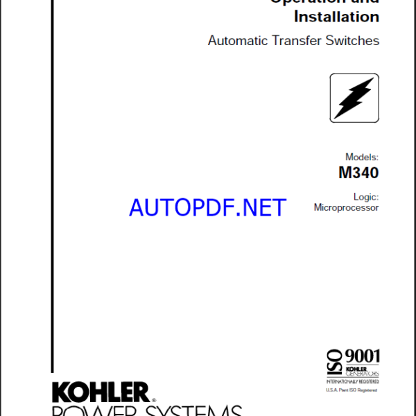 Kohler M340 Automatic Transfer Switches Operation and Installation Manual (tp5569)