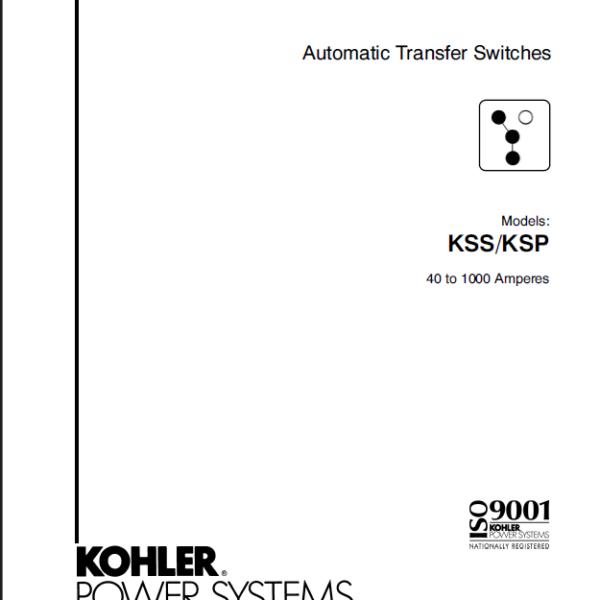 Kohler KSS, KSP Automatic Transfer Switches Installation Manual (tp6447)