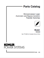 Kohler M340 Microprocessor Logic Automatic and Bypass-Isolation Transfer Switches Parts Catalog (tp5503)