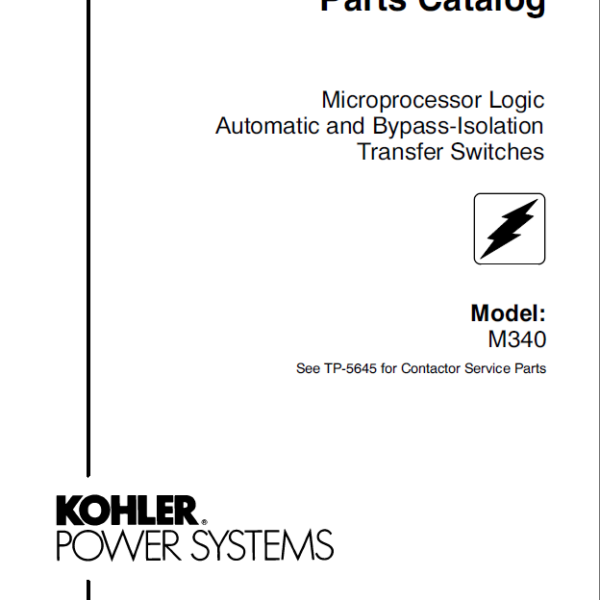 Kohler M340 Microprocessor Logic Automatic and Bypass-Isolation Transfer Switches Parts Catalog (tp5503)