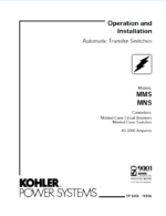 Kohler MMS, MNS Automatic Transfer Switches Operation and Installation Manual (tp5658)