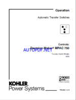 Kohler MPAC 750 Decision-Maker Automatic Transfer Switches Operation Manual (tp6865)