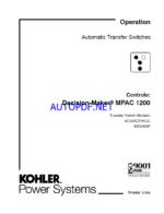 Kohler MPAC 1200 Decision-Maker Automatic Transfer Switches Operation Manual (tp6866)