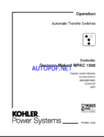 Kohler MPAC 1500 Decision-Maker Automatic Transfer Switches Operation Manual (tp6883)