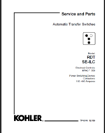 Kohler RDT, SE-ILC Automatic Transfer Switches Service and Parts Manual (TP-6346 1218B)