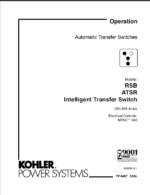 Kohler RSB ATSR Intelligent Transfer Switch Operation Manual (tp6487)