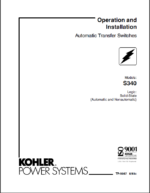Kohler S340 Automaitic Transfer Switches Operation and Installation Manual (tp5087)