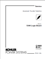 Kohler S340 Logic Board Automatic Transfer Switches Service Manual (tp5612)