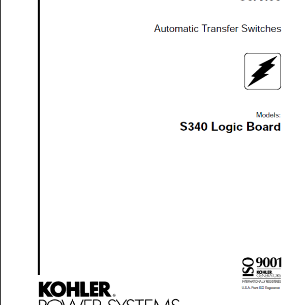 Kohler S340 Logic Board Automatic Transfer Switches Service Manual (tp5612)