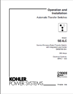 Kohler SE-ILC Automatic Transfer Switches Operation and Installation Manual (tp6378)