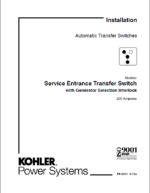 Kohler Service Entrance Transfer Switch with Generator Selection Interlock 200 Amperes Installation Manual (tp6941)