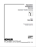 Kohler TSC 800 Automatic Transfer Switches Operation, Installation, Service Manual (tp6381)