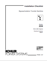 Kohler ZCM Bypass, Isolation Transfer Switches Installation Checklist (tp6534)