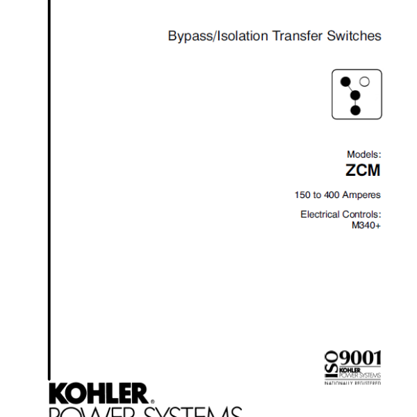 Kohler ZCM Bypass, Isolation Transfer Switches Installation Checklist (tp6534)