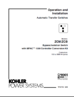 Kohler ZCM, ZCB Automatic Transfer Switch Operation and Installation Manual (tp6718)
