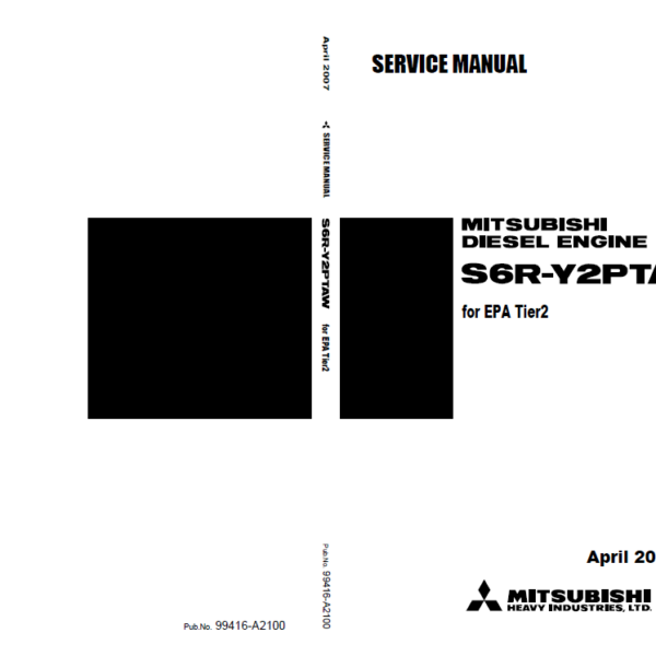 Mitsubishi S6R-Y2PTAW Diesel Engine Service Manual (TP6562)